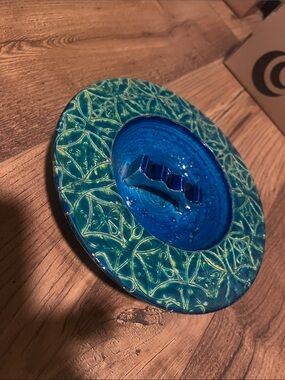 Rimini Blu ceramic ashtray, designed by Aldo Londi